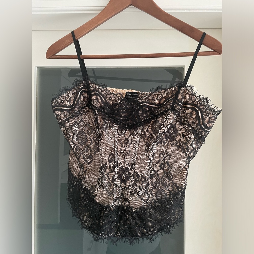 Guess Bustier Lace Tank, Medium
